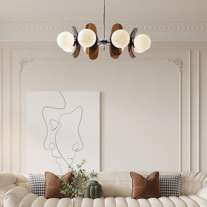 Phosphorescent Glass Arm Chandelier