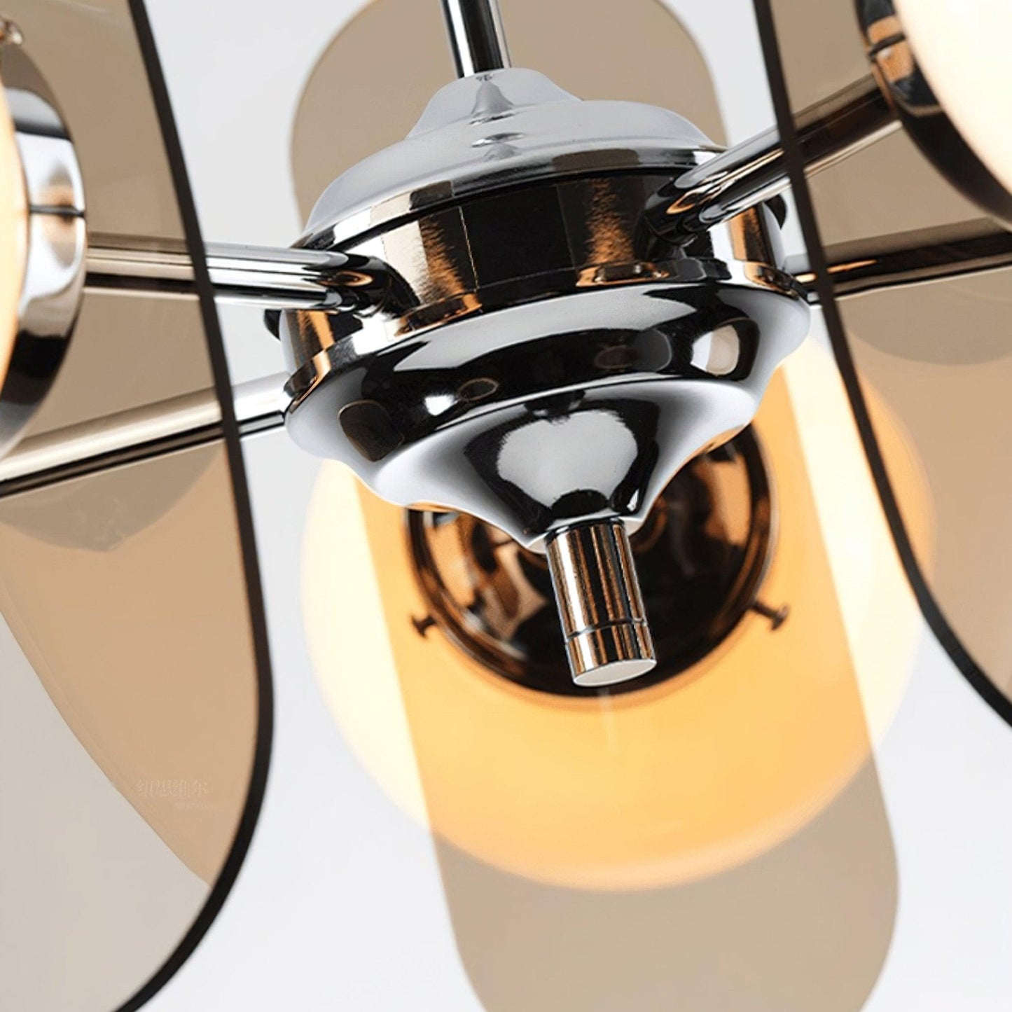 Phosphorescent Glass Arm Chandelier