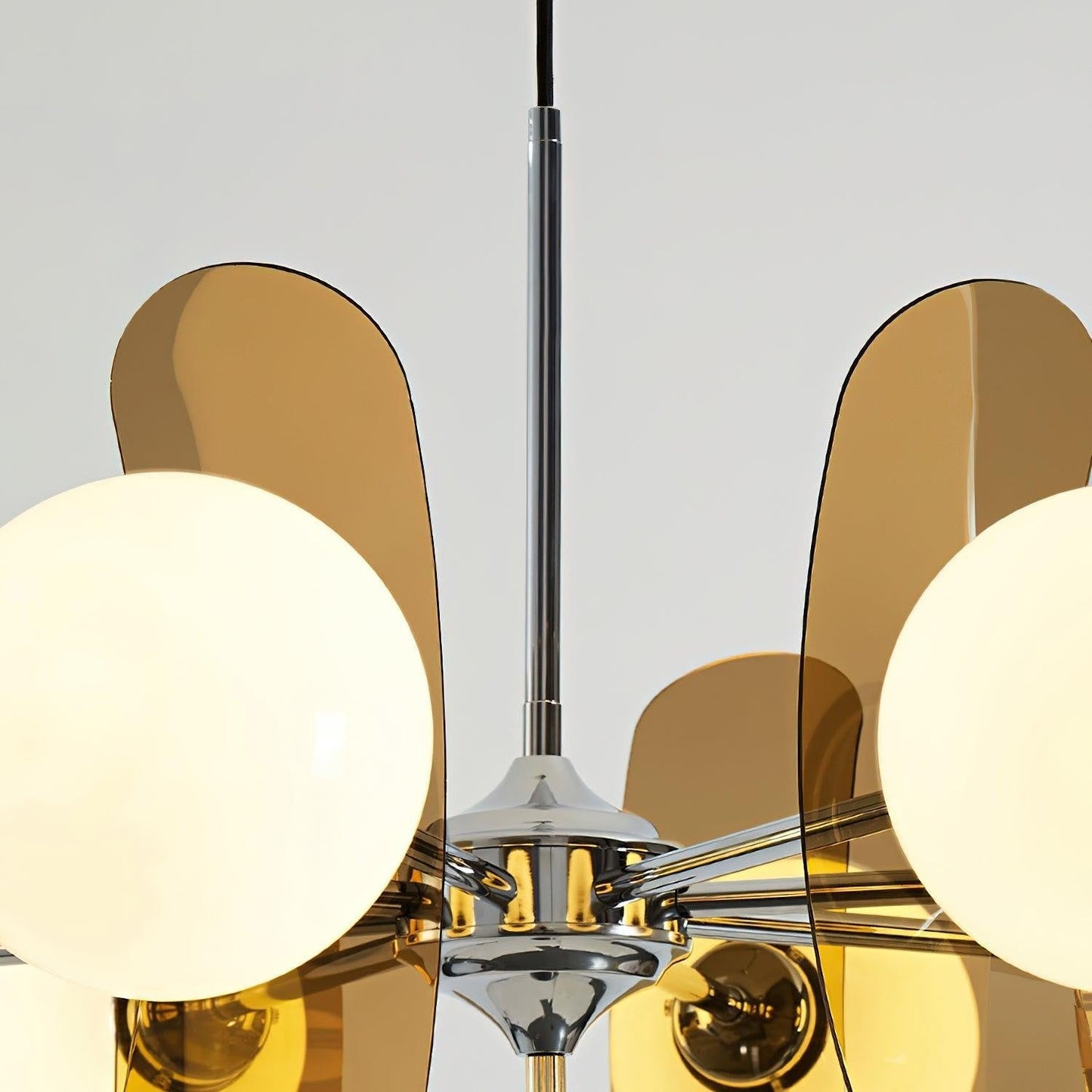 Phosphorescent Glass Arm Chandelier