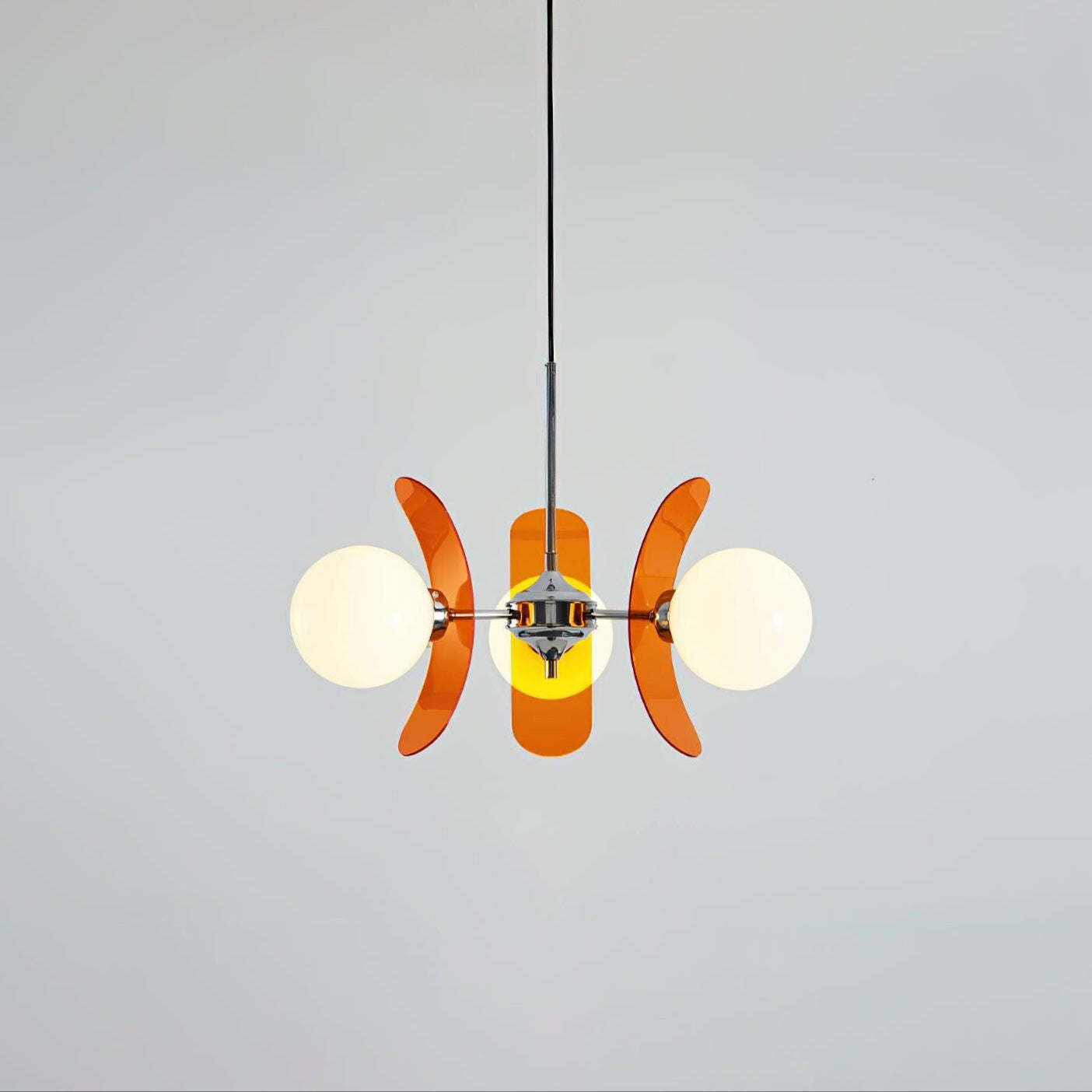 Phosphorescent Glass Arm Chandelier