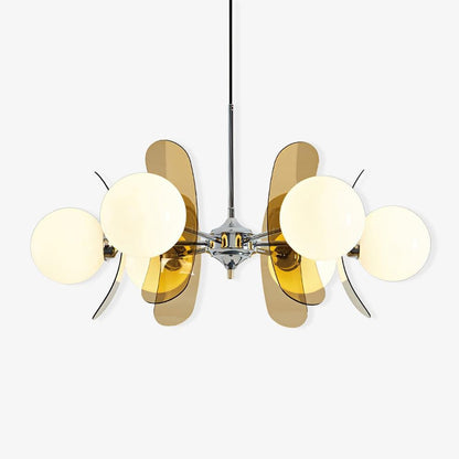 Phosphorescent Glass Arm Chandelier