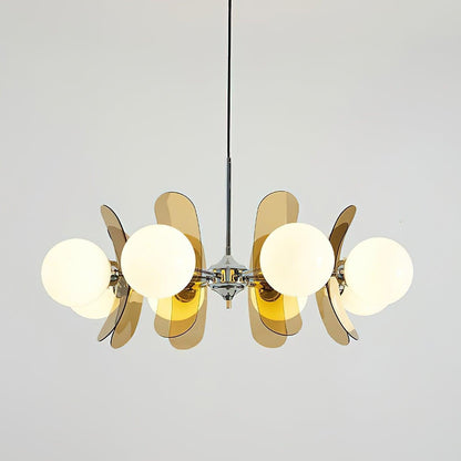 Phosphorescent Glass Arm Chandelier