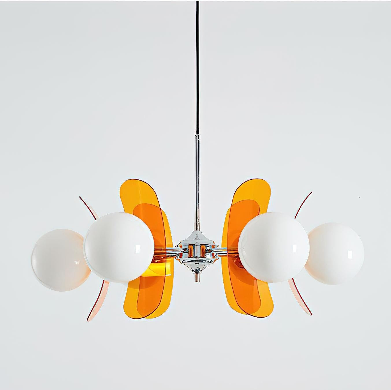 Phosphorescent Glass Arm Chandelier