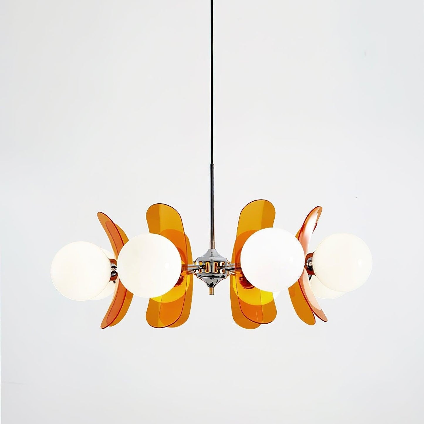 Phosphorescent Glass Arm Chandelier
