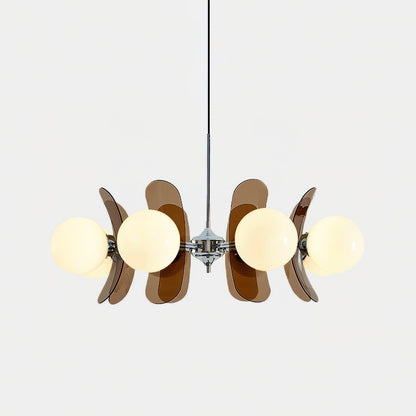 Phosphorescent Glass Arm Chandelier