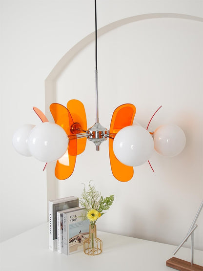 Phosphorescent Glass Arm Chandelier