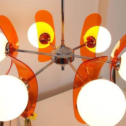 Phosphorescent Glass Arm Chandelier