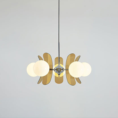 Phosphorescent Glass Arm Chandelier