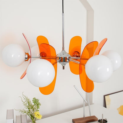 Phosphorescent Glass Arm Chandelier