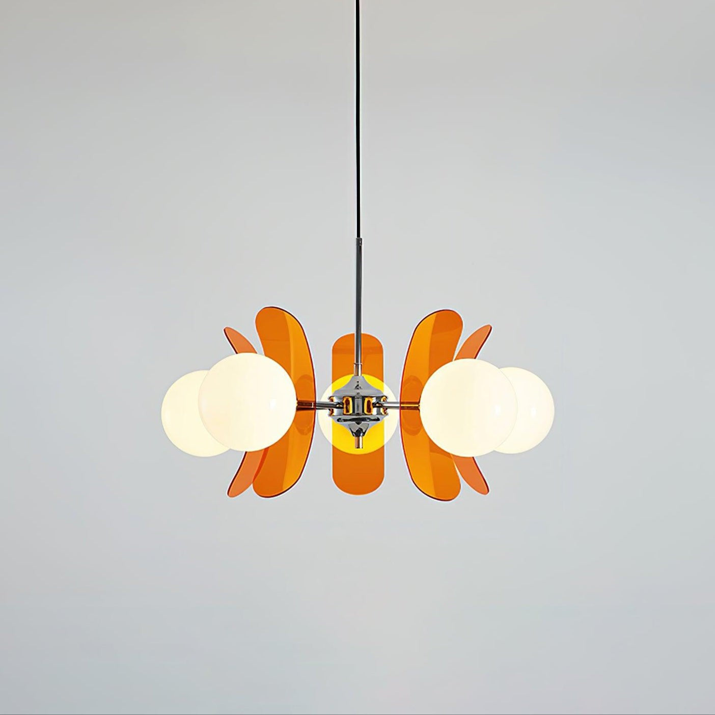 Phosphorescent Glass Arm Chandelier