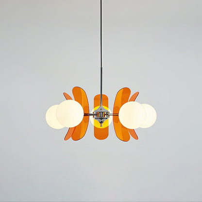 Phosphorescent Glass Arm Chandelier