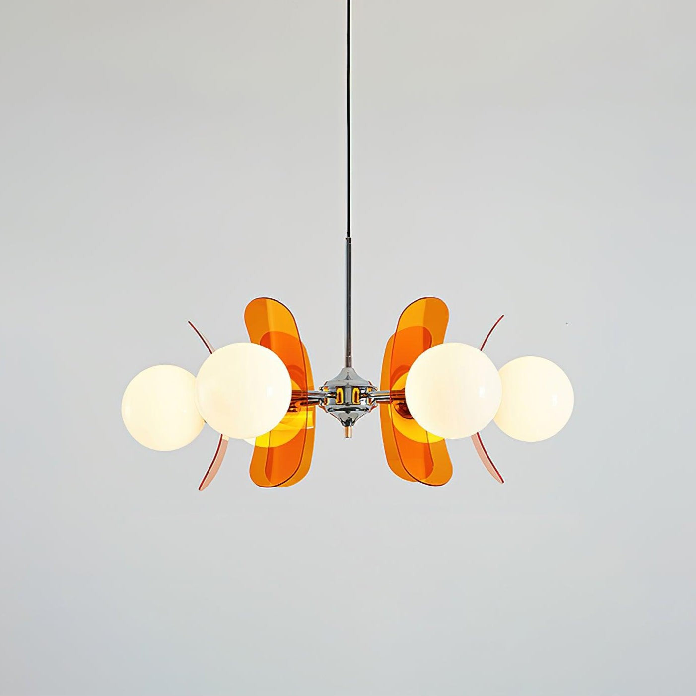 Phosphorescent Glass Arm Chandelier