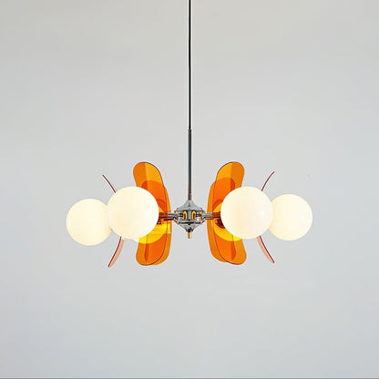Phosphorescent Glass Arm Chandelier