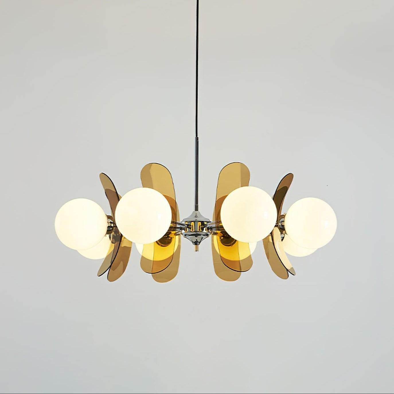 Phosphorescent Glass Arm Chandelier