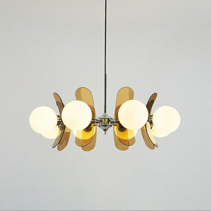 Phosphorescent Glass Arm Chandelier