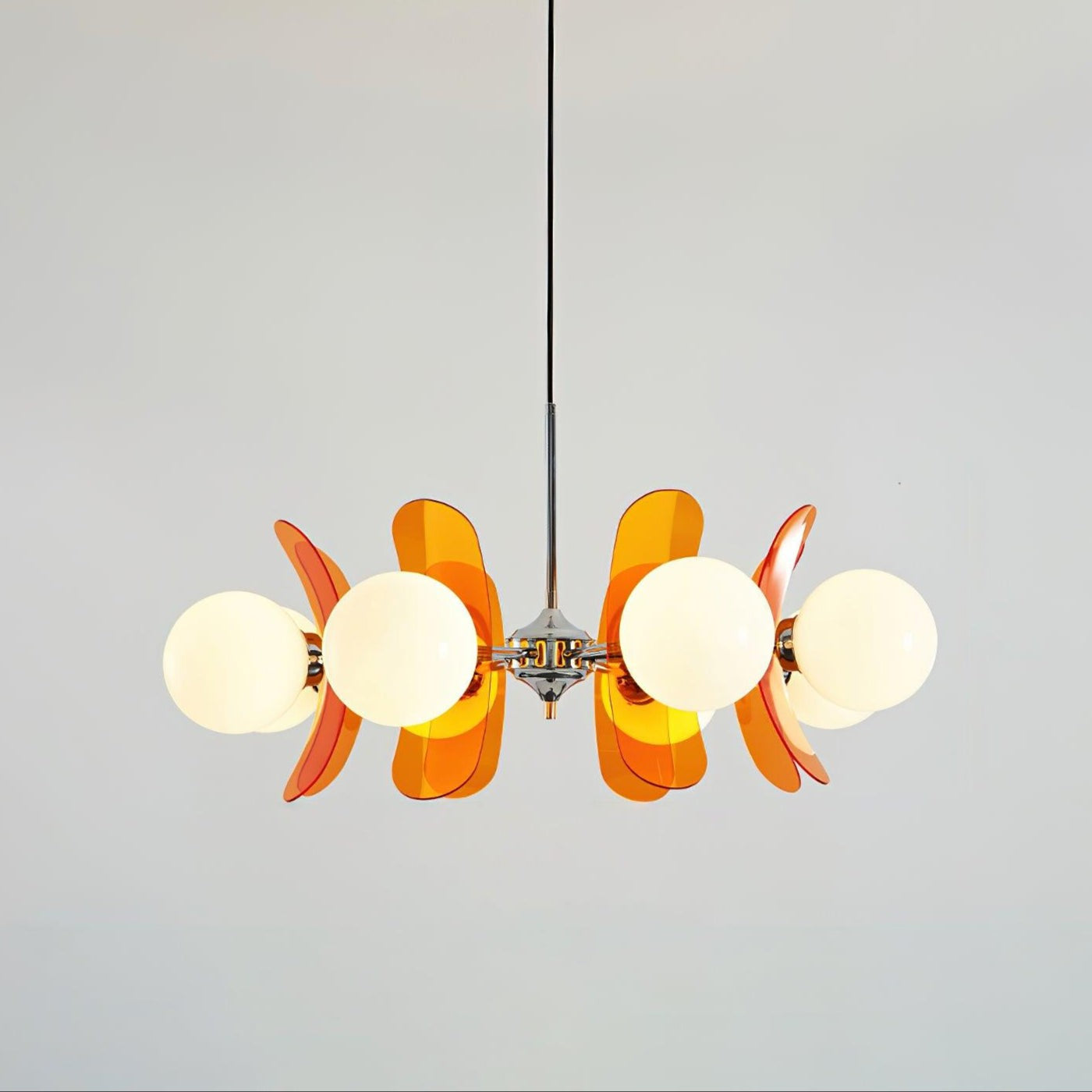 Phosphorescent Glass Arm Chandelier