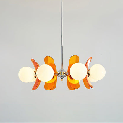 Phosphorescent Glass Arm Chandelier