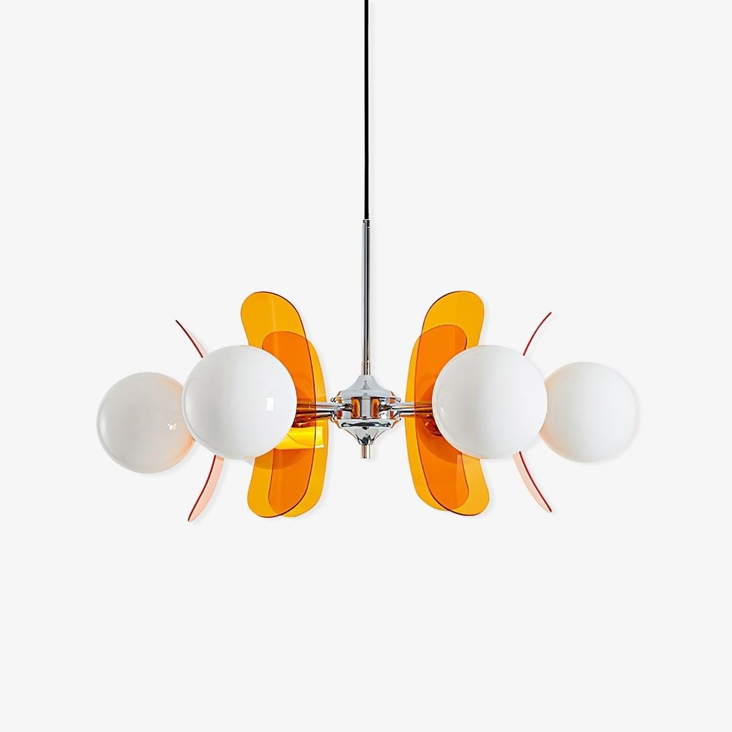 Phosphorescent Glass Arm Chandelier