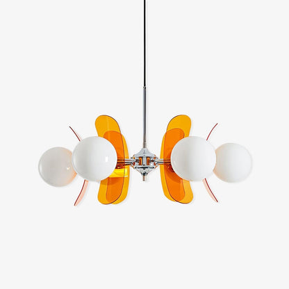 Phosphorescent Glass Arm Chandelier