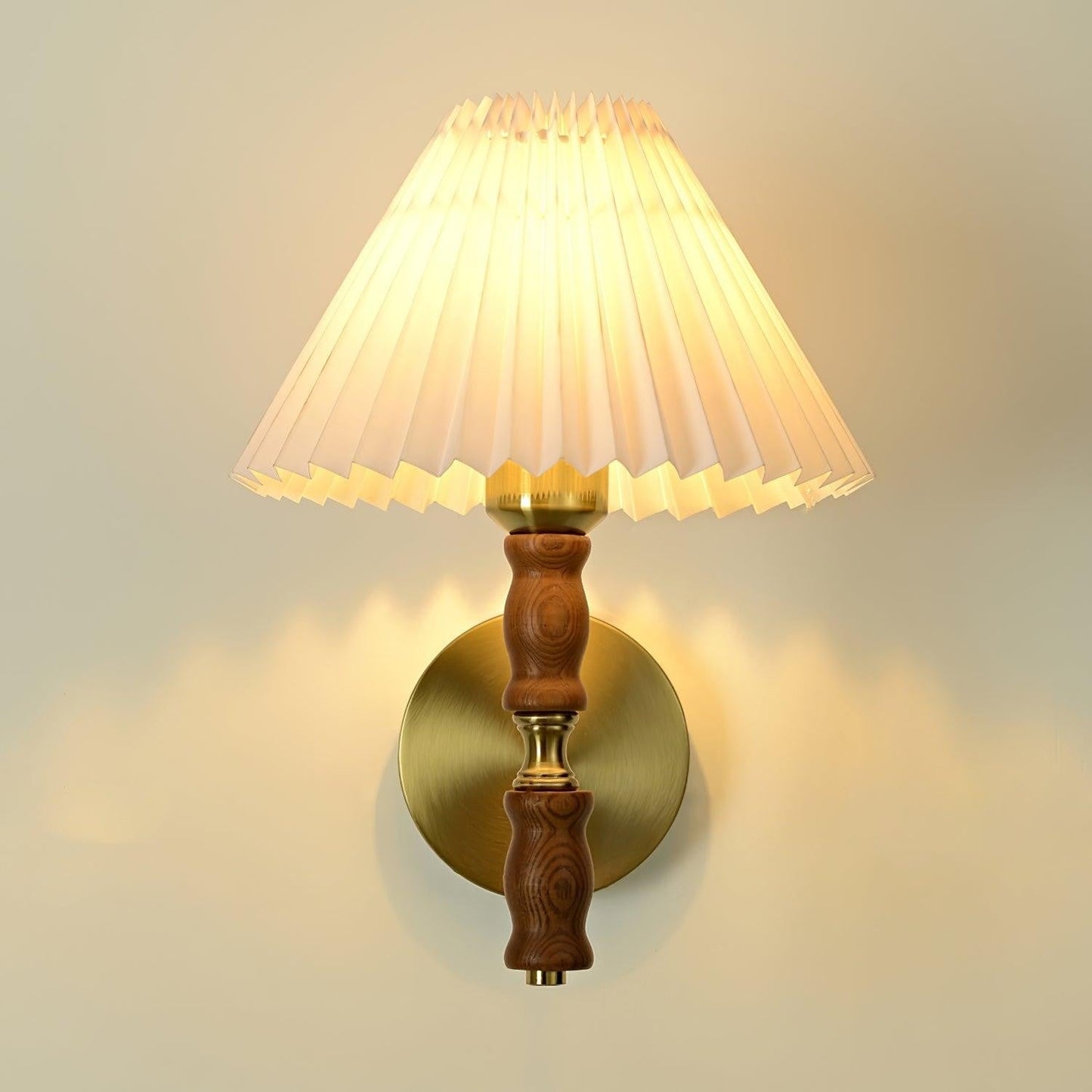 Pleated Walnut Fabric Wall Sconce