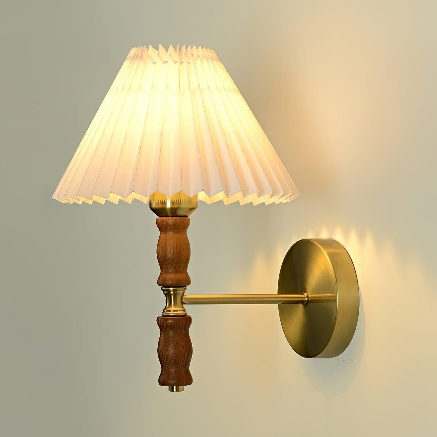 Pleated Walnut Fabric Wall Sconce
