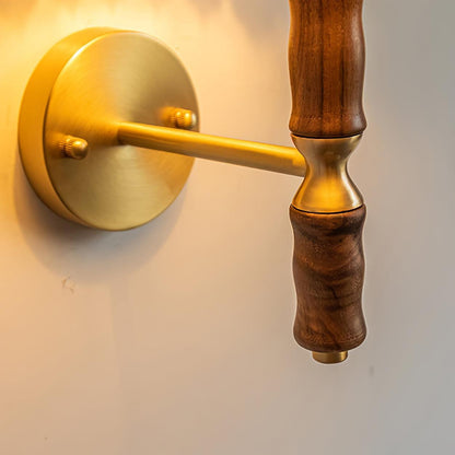 Pleated Walnut Fabric Wall Sconce