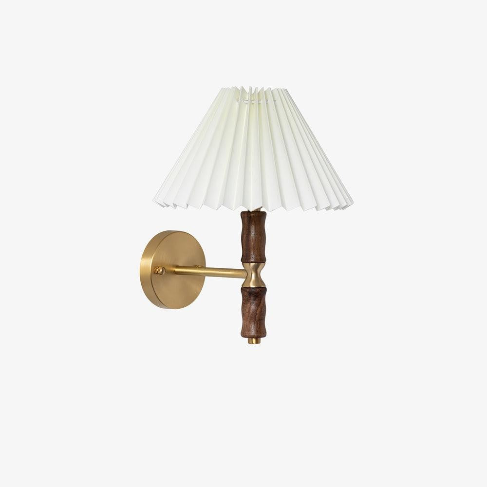 Pleated Walnut Fabric Wall Sconce