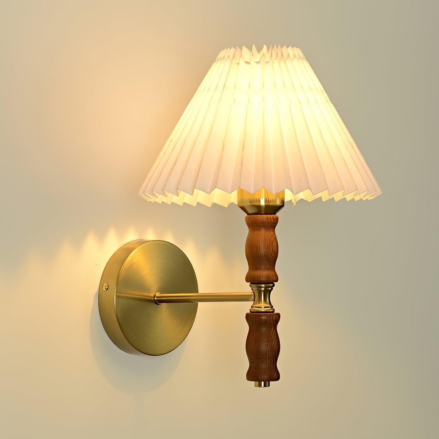 Pleated Walnut Fabric Wall Sconce