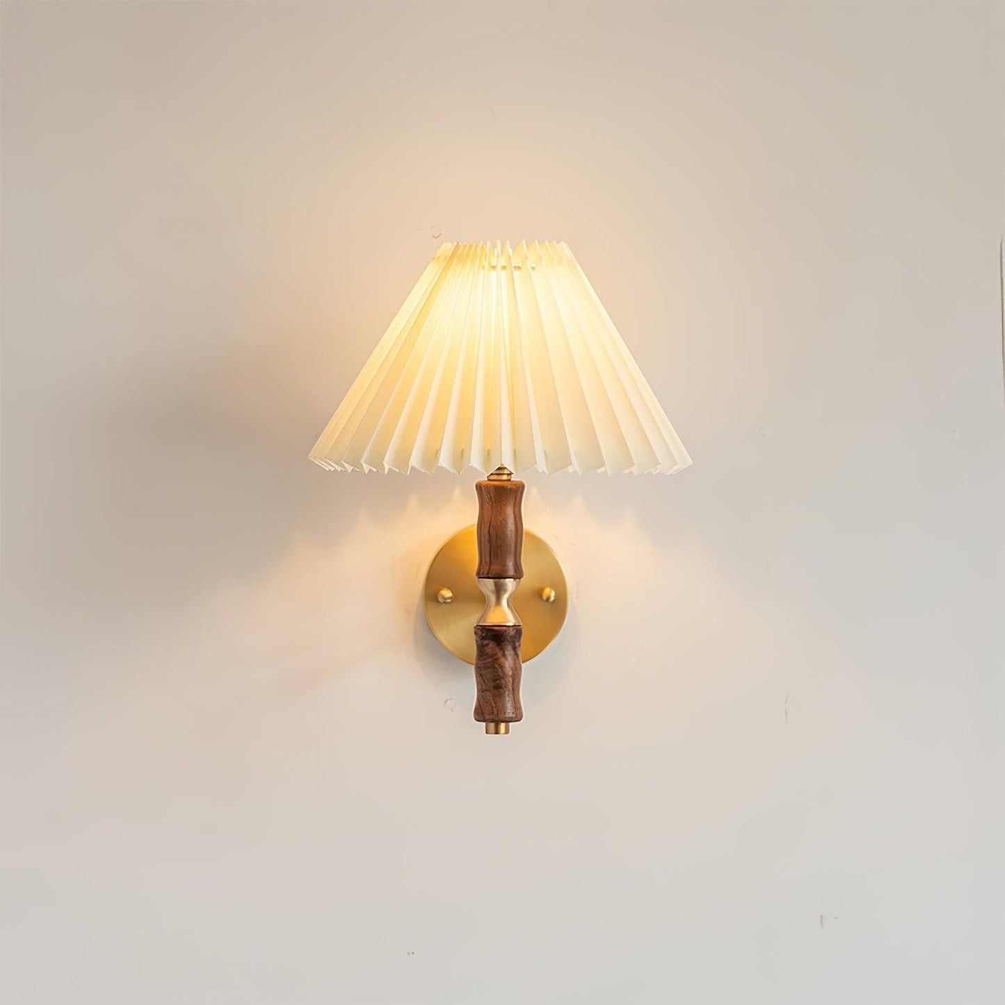 Pleated Walnut Fabric Wall Sconce