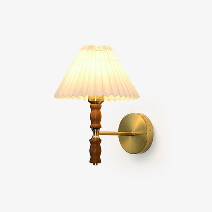 Pleated Walnut Fabric Wall Sconce