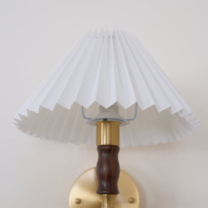 Pleated Walnut Fabric Wall Sconce