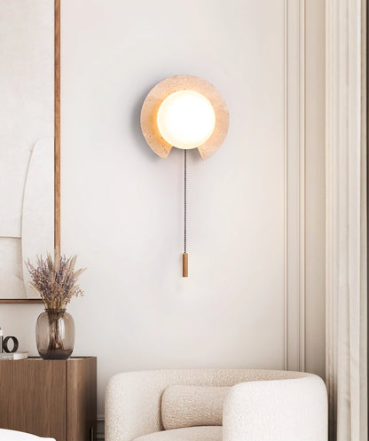 Solclip Travertine Orb Wall Light