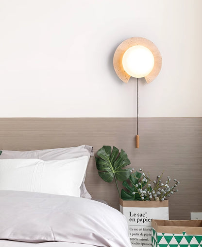 Solclip Travertine Orb Wall Light