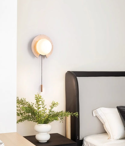 Solclip Travertine Orb Wall Light