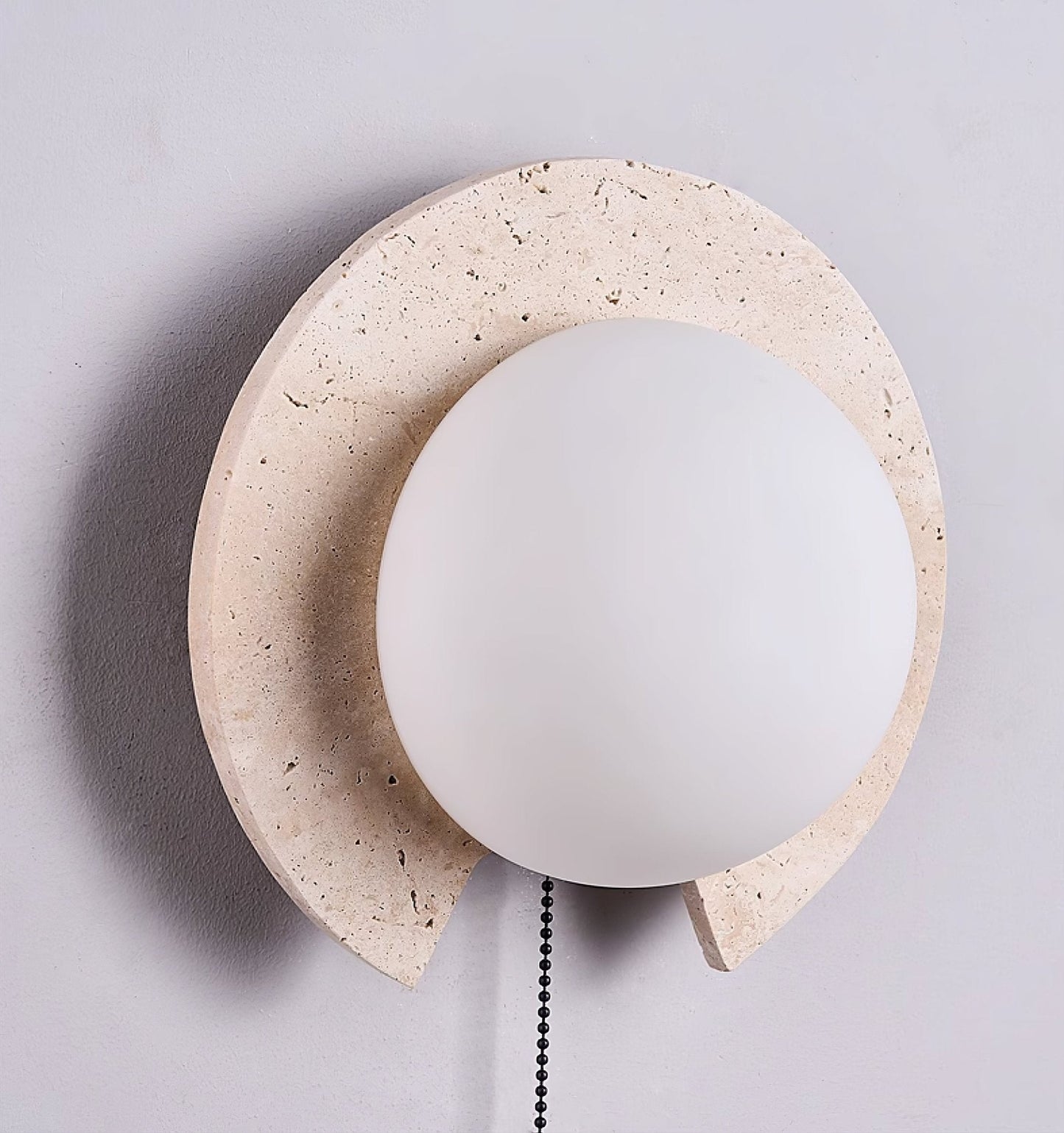 Solclip Travertine Orb Wall Light