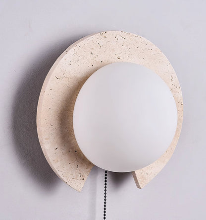 Solclip Travertine Orb Wall Light