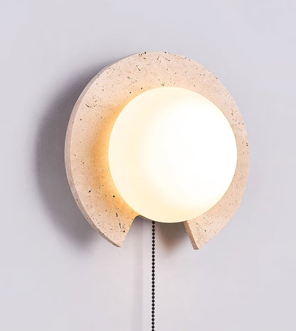 Solclip Travertine Orb Wall Light