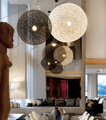 Spherical Woven Modern Pendant Light
