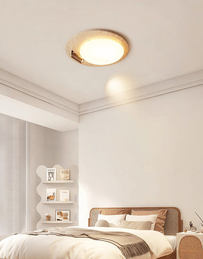 Travertine Halo Oval Ceiling Light