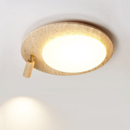 Travertine Halo Oval Ceiling Light