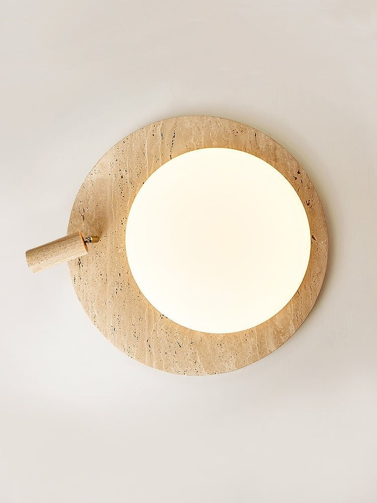 Travertine Halo Oval Ceiling Light