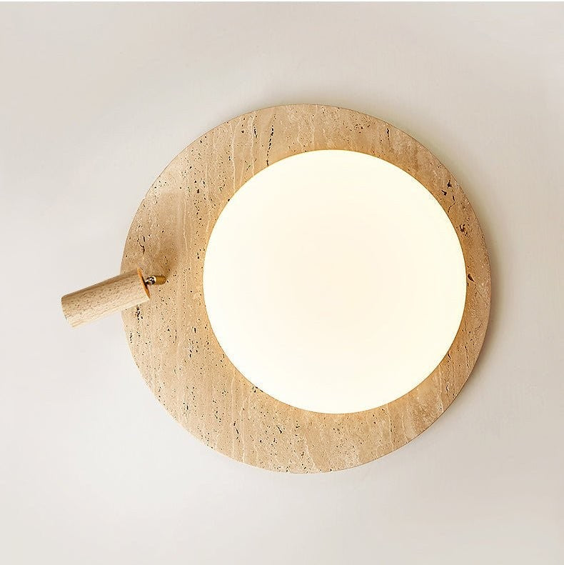 Travertine Halo Oval Ceiling Light