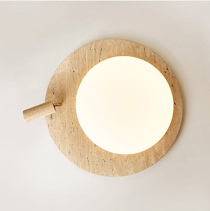 Travertine Halo Oval Ceiling Light