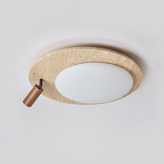 Travertine Halo Oval Ceiling Light