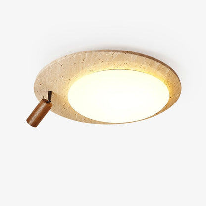 Travertine Halo Oval Ceiling Light