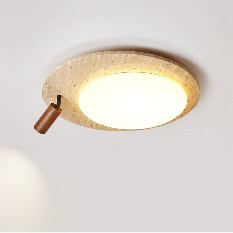 Travertine Halo Oval Ceiling Light