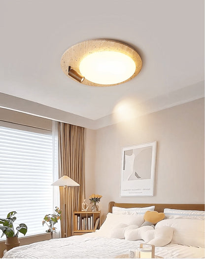 Travertine Halo Oval Ceiling Light