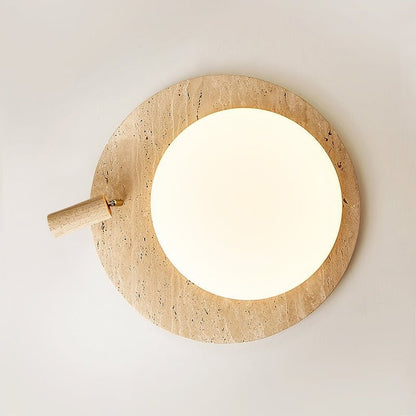Travertine Halo Oval Ceiling Light