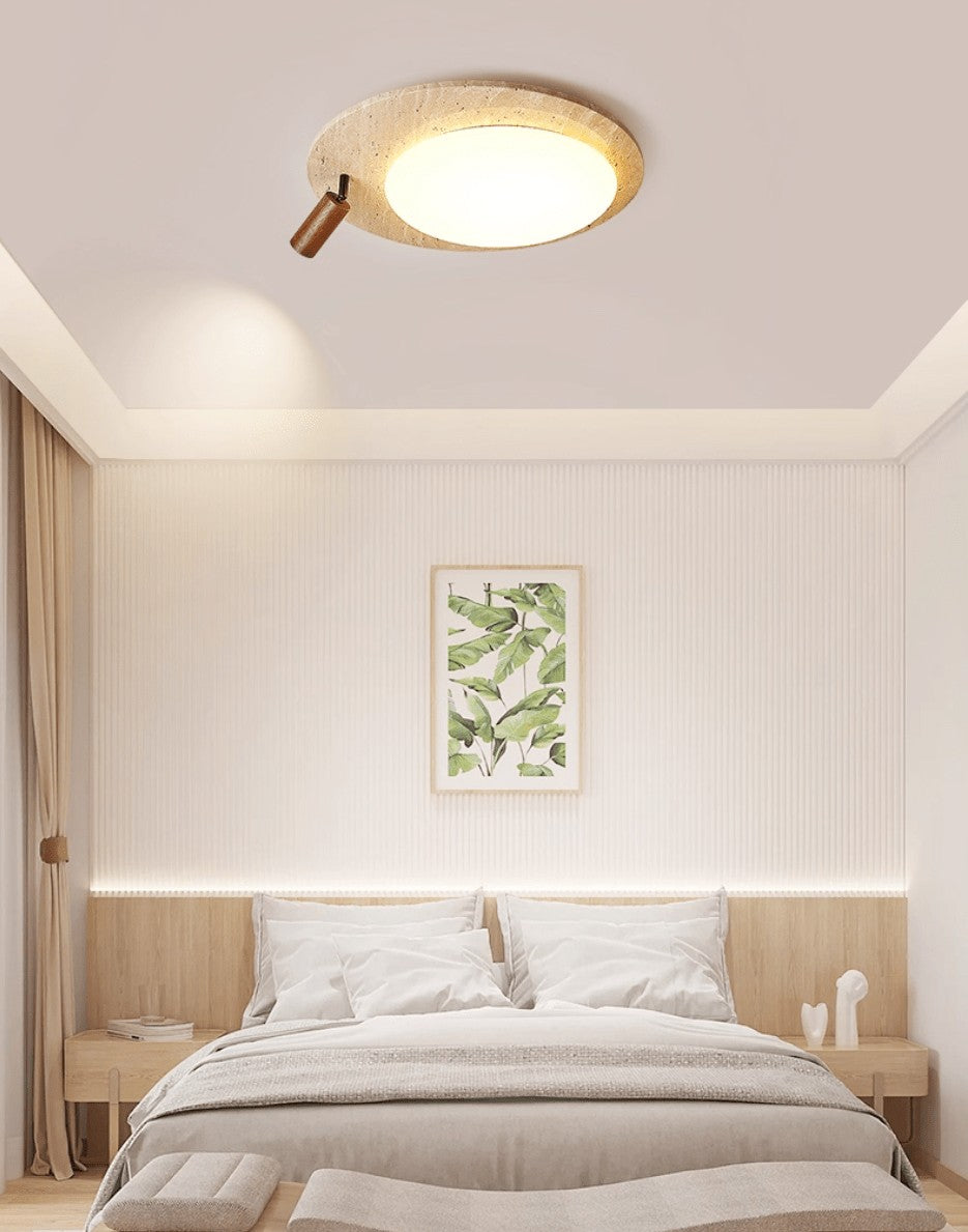 Travertine Halo Oval Ceiling Light