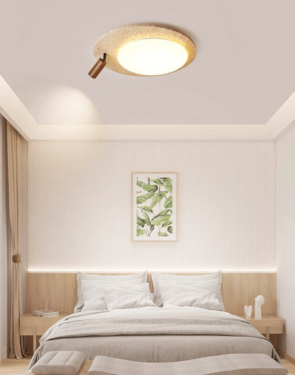 Travertine Halo Oval Ceiling Light